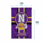 Los Angeles Lakers Garden Flag Personalized Circle Medallion Purple Best Selling