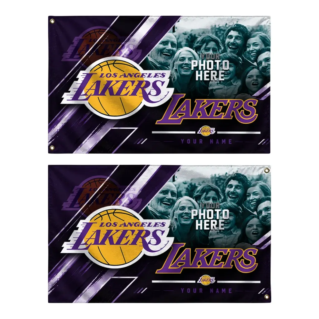 Los Angeles Lakers House Flag Custom Diagonal Stripes Purple Fashion Forward Los Angeles Lakers House Flag Custom Diagonal Stripes Purple Fashion Forward