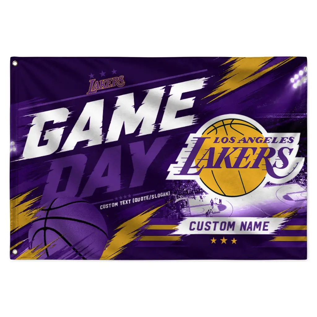 Los Angeles Lakers House Flag Custom Energy Brushstrokes Purple Best Selling Los Angeles Lakers House Flag Custom Energy Brushstrokes Purple Best Selling