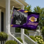 Los Angeles Lakers House Flag Customized Framed Photo Purple Black Best Selling
