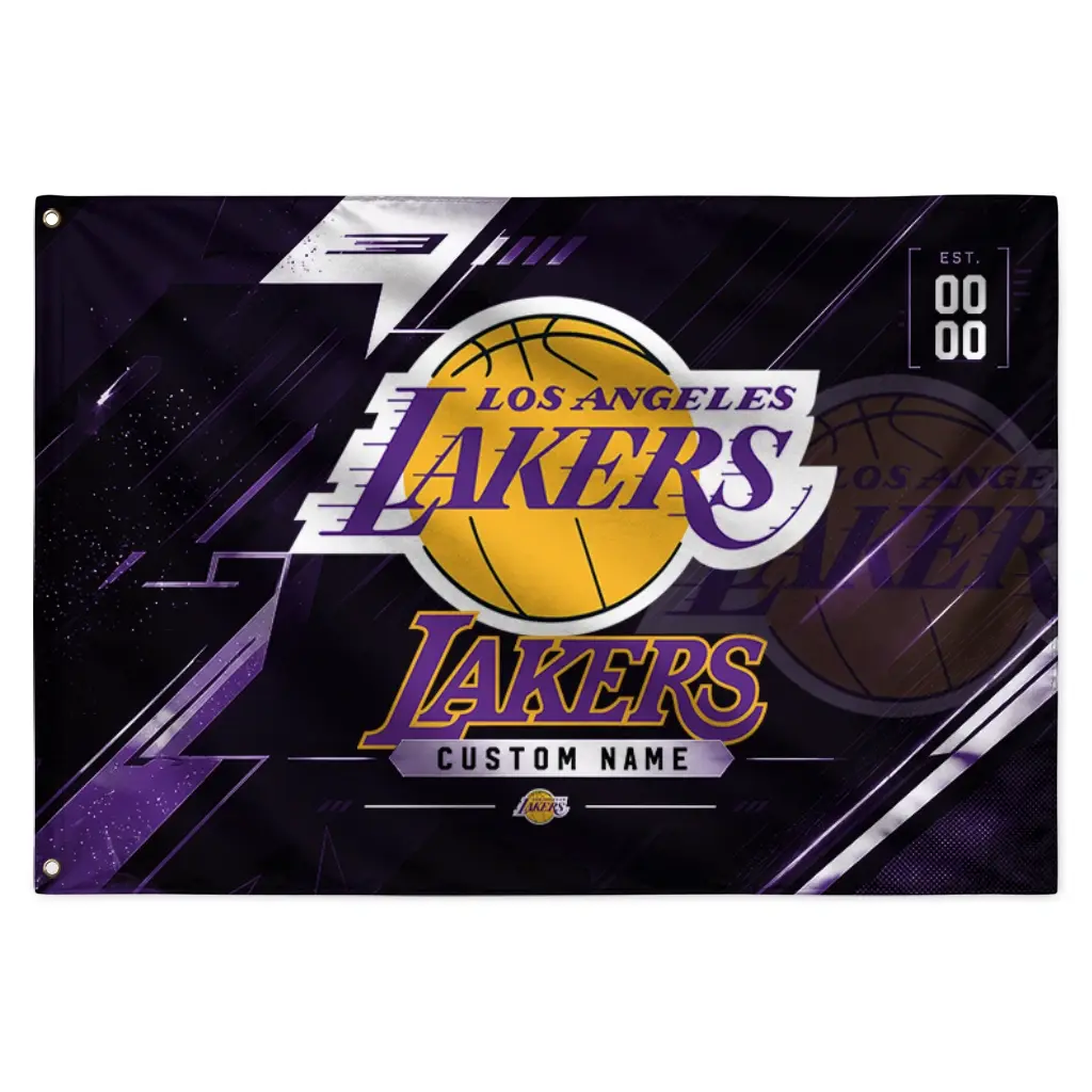 Los Angeles Lakers House Flag Customized Speed Slashes Purple Best Selling Los Angeles Lakers House Flag Customized Speed Slashes Purple Best Selling
