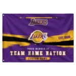 Los Angeles Lakers House Flag Personalized Brushed Streaks Purple Best Selling