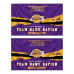 Los Angeles Lakers House Flag Personalized Brushed Streaks Purple Best Selling