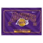 Los Angeles Lakers House Flag Personalized Ornate Border Purple Best Selling