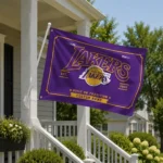 Los Angeles Lakers House Flag Personalized Ornate Border Purple Best Selling
