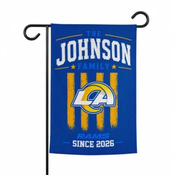 Los Angeles Rams Garden Flag Customized Distressed Stripes Blue Best Selling