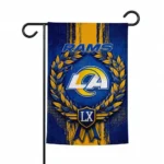 Los Angeles Rams Garden Flag Customized Laurel Wreath Blue Best Selling