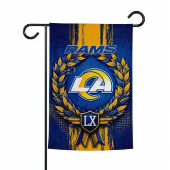 Los Angeles Rams Garden Flag Customized Laurel Wreath Blue Best Selling