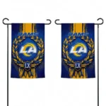 Los Angeles Rams Garden Flag Customized Laurel Wreath Blue Best Selling