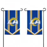 Los Angeles Rams Garden Flag Personalized Chevron Stripes Blue Best Selling