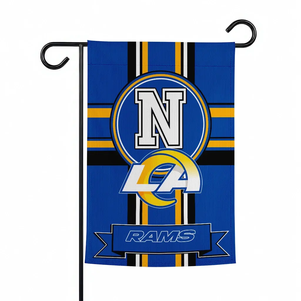 Los Angeles Rams Garden Flag Personalized Circle Medallion Blue Best Selling Los Angeles Rams Garden Flag Personalized Circle Medallion Blue Best Selling