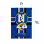 Los Angeles Rams Garden Flag Personalized Circle Medallion Blue Best Selling