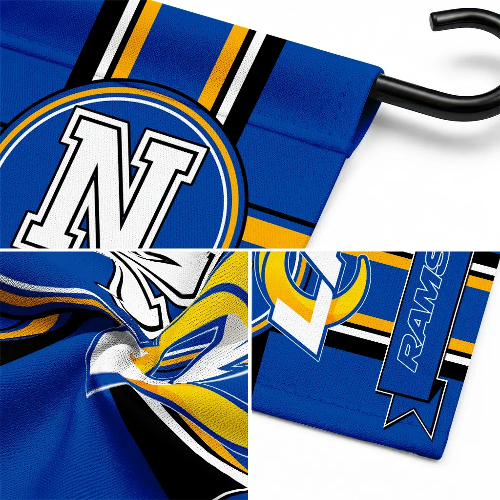 Los Angeles Rams Garden Flag Personalized Circle Medallion Blue Latest Model Los Angeles Rams Garden Flag Personalized Circle Medallion Blue Latest Model