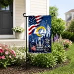 los-angeles-rams-garden-flag-personalized-icon-collage-blue-best-selling.webp