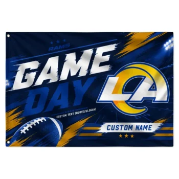 Los Angeles Rams House Flag Custom Action Streaks Blue Best Selling