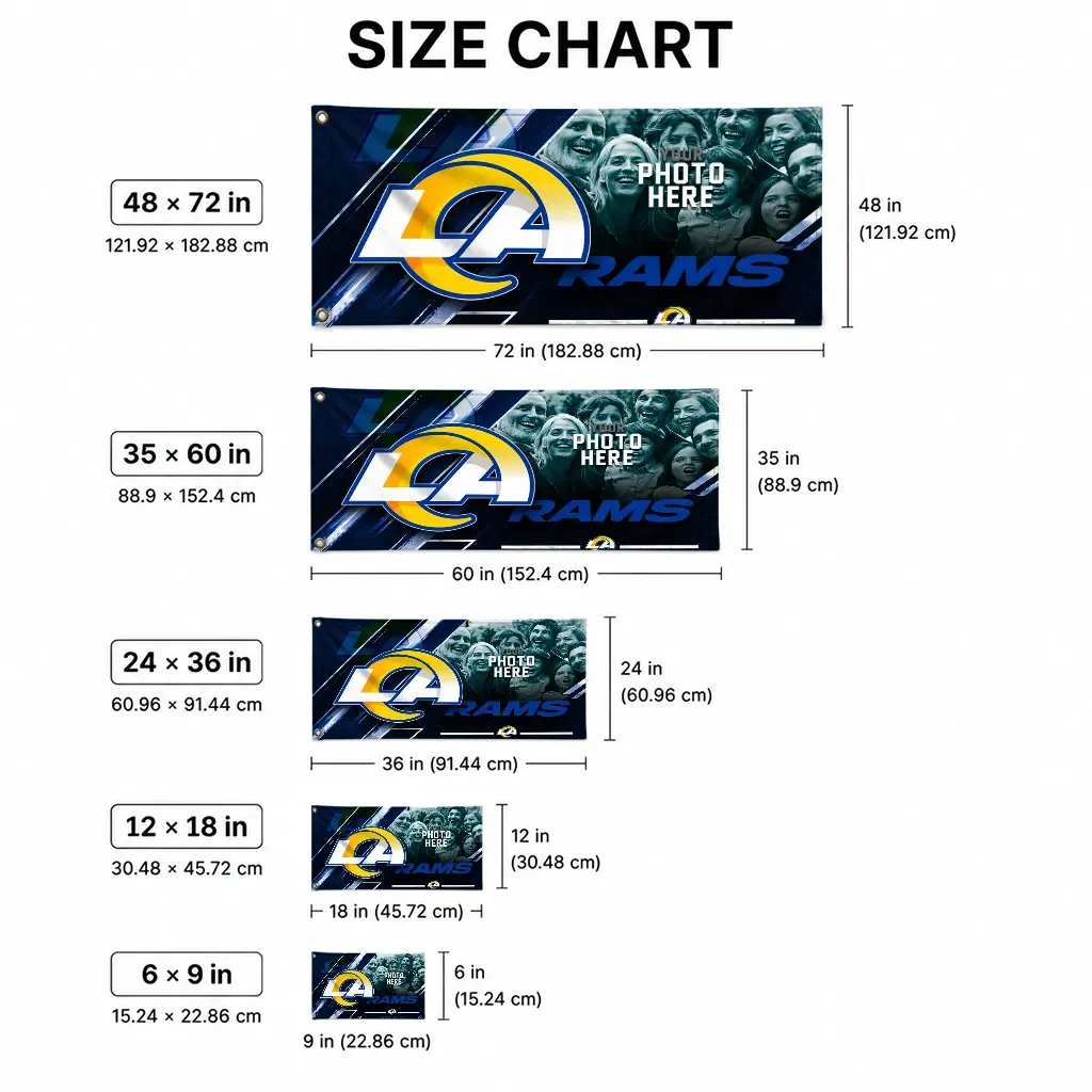 Los Angeles Rams House Flag Custom Diagonal Stripes Blue High Quality Los Angeles Rams House Flag Custom Diagonal Stripes Blue High Quality