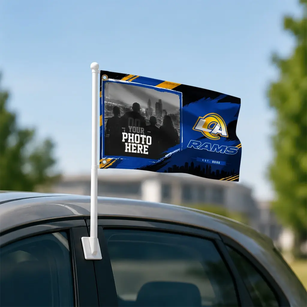 Los Angeles Rams House Flag Customized Framed Photo Blue Black Latest Model Los Angeles Rams House Flag Customized Framed Photo Blue Black Latest Model