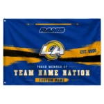 Los Angeles Rams House Flag Personalized Brushed Streaks Blue Best Selling