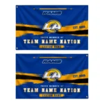 Los Angeles Rams House Flag Personalized Brushed Streaks Blue Best Selling