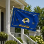 Los Angeles Rams House Flag Personalized Ornate Border Blue Best Selling
