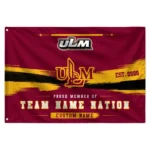 Louisiana Monroe Warhawks House Flag Personalized Brushed Streaks Red Best Selling
