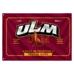 Louisiana Monroe Warhawks House Flag Personalized Ornate Border Red Best Selling