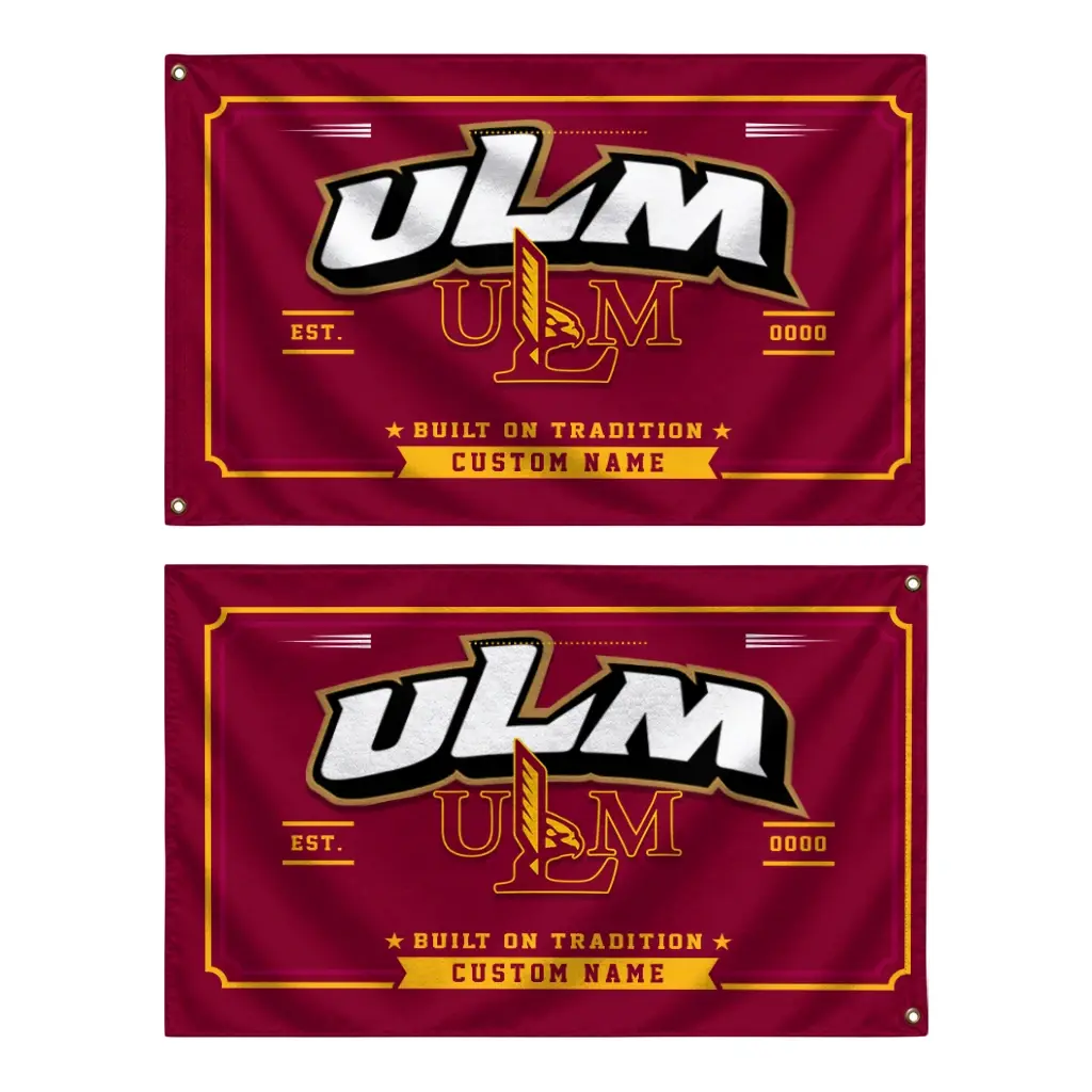 Louisiana Monroe Warhawks House Flag Personalized Ornate Border Red Fashion Forward Louisiana Monroe Warhawks House Flag Personalized Ornate Border Red Fashion Forward