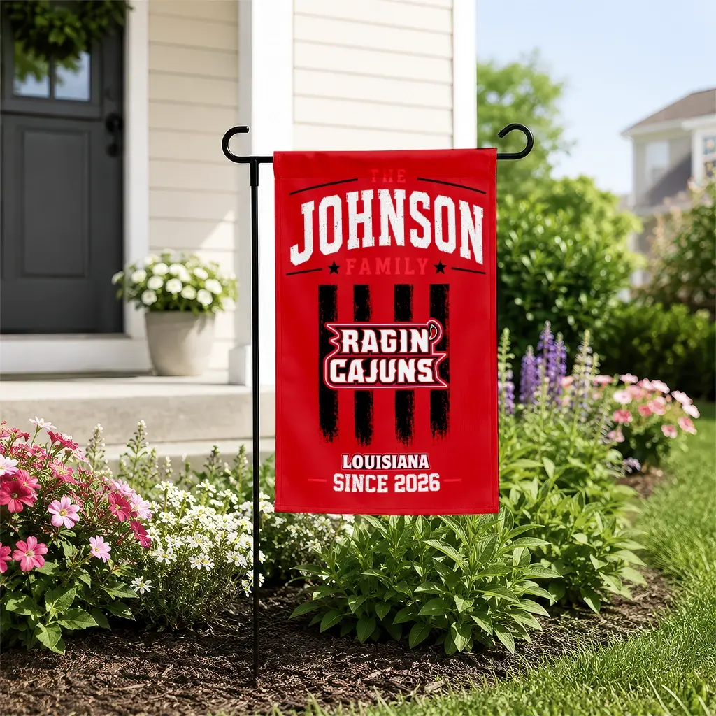 Louisiana Ragin Cajuns Garden Flag Customized Distressed Stripes Red New Arrival Louisiana Ragin Cajuns Garden Flag Customized Distressed Stripes Red New Arrival
