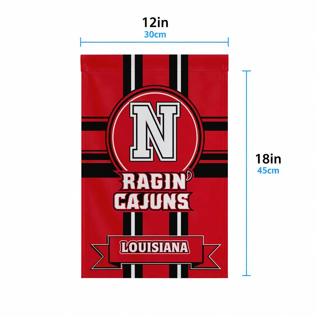 Louisiana Ragin Cajuns Garden Flag Personalized Circle Medallion Red High Quality Louisiana Ragin Cajuns Garden Flag Personalized Circle Medallion Red High Quality