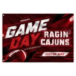 Louisiana Ragin Cajuns House Flag Custom Action Streaks Red Best Selling