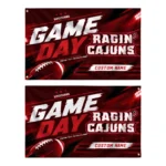 Louisiana Ragin Cajuns House Flag Custom Action Streaks Red Best Selling