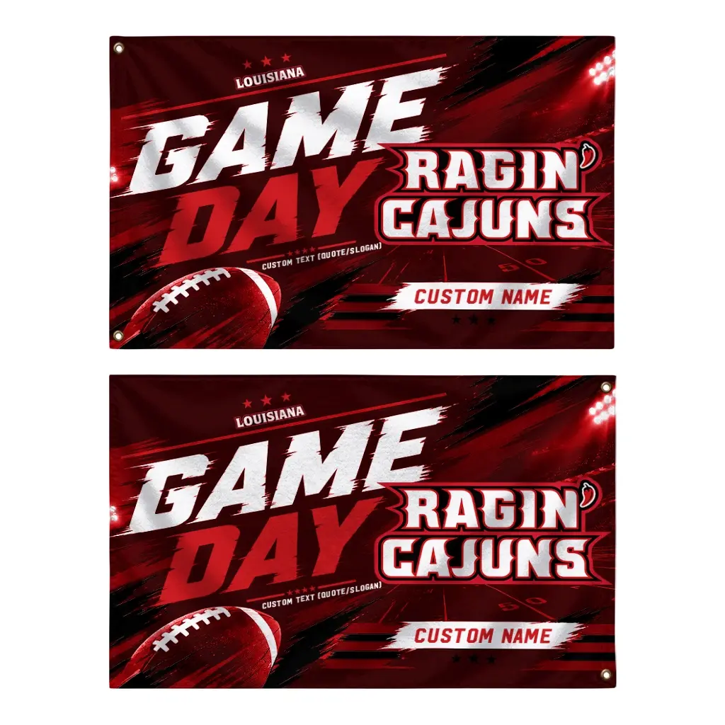 Louisiana Ragin Cajuns House Flag Custom Action Streaks Red Fashion Forward Louisiana Ragin Cajuns House Flag Custom Action Streaks Red Fashion Forward