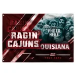 Louisiana Ragin Cajuns House Flag Custom Diagonal Stripes Red Best Selling