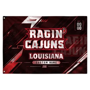 Louisiana Ragin Cajuns House Flag Customized Speed Slashes Red Best Selling