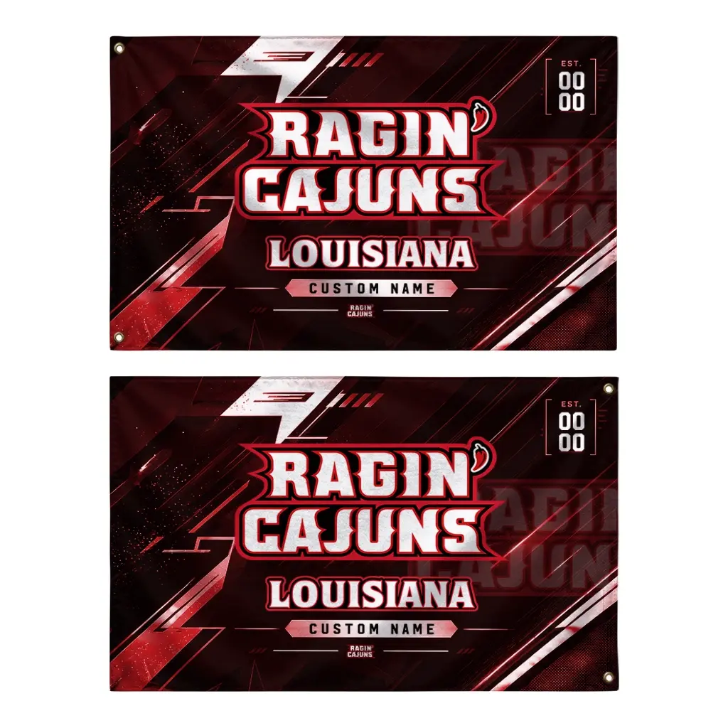 Louisiana Ragin Cajuns House Flag Customized Speed Slashes Red Fashion Forward Louisiana Ragin Cajuns House Flag Customized Speed Slashes Red Fashion Forward