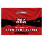 Louisiana Ragin Cajuns House Flag Personalized Brushed Streaks Red Best Selling