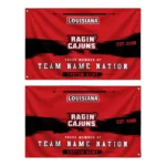 Louisiana Ragin Cajuns House Flag Personalized Brushed Streaks Red Best Selling