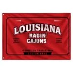Louisiana Ragin Cajuns House Flag Personalized Ornate Border Red Best Selling