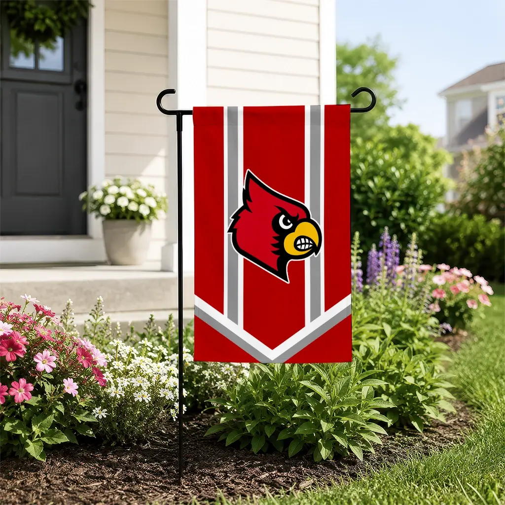 Louisville Cardinals Garden Flag Custom Chevron Stripes Red New Arrival Louisville Cardinals Garden Flag Custom Chevron Stripes Red New Arrival
