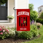 Louisville Cardinals Garden Flag Personalized Distressed Stripes Red Best Selling