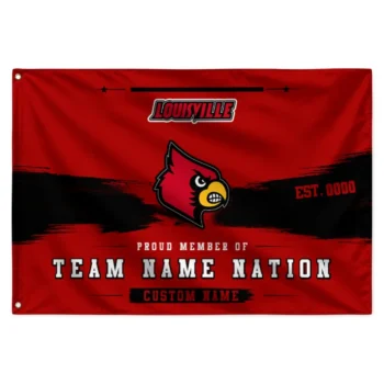 Louisville Cardinals House Flag Custom Brushed Streaks Red Best Selling