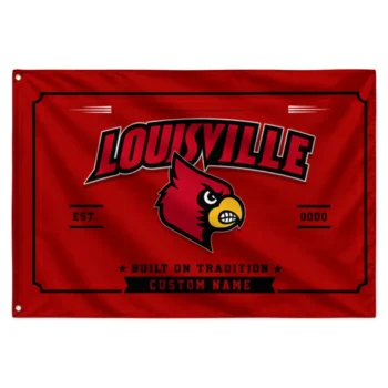 Louisville Cardinals House Flag Custom Ornate Border Red Best Selling