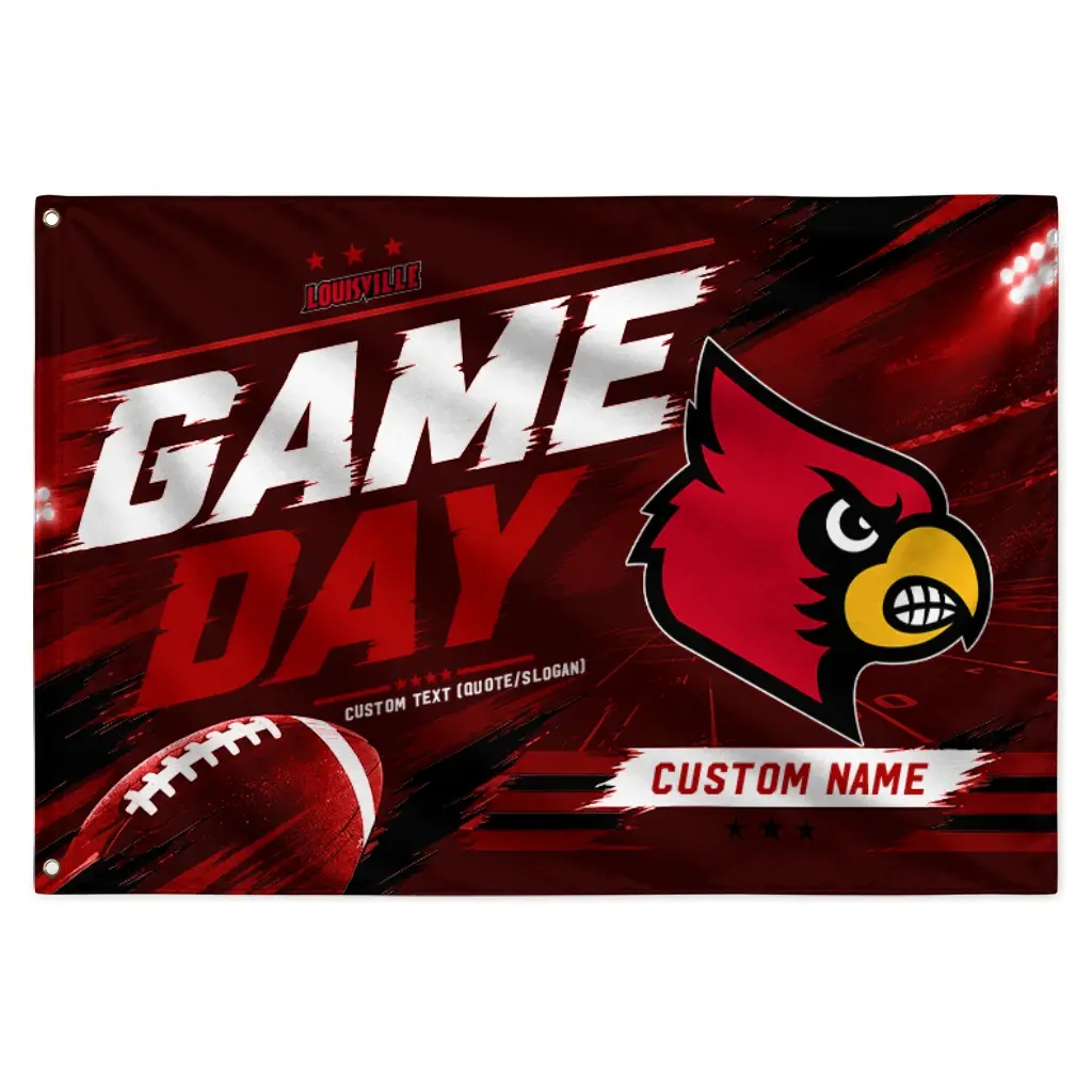 Louisville Cardinals House Flag Customized Action Streaks Red Best Selling Louisville Cardinals House Flag Customized Action Streaks Red Best Selling