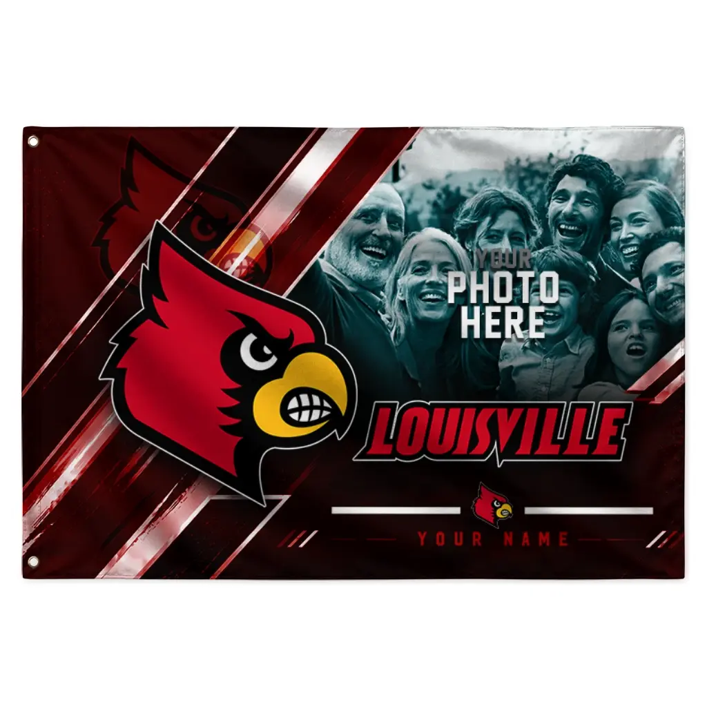 Louisville Cardinals House Flag Customized Diagonal Stripes Red Best Selling Louisville Cardinals House Flag Customized Diagonal Stripes Red Best Selling