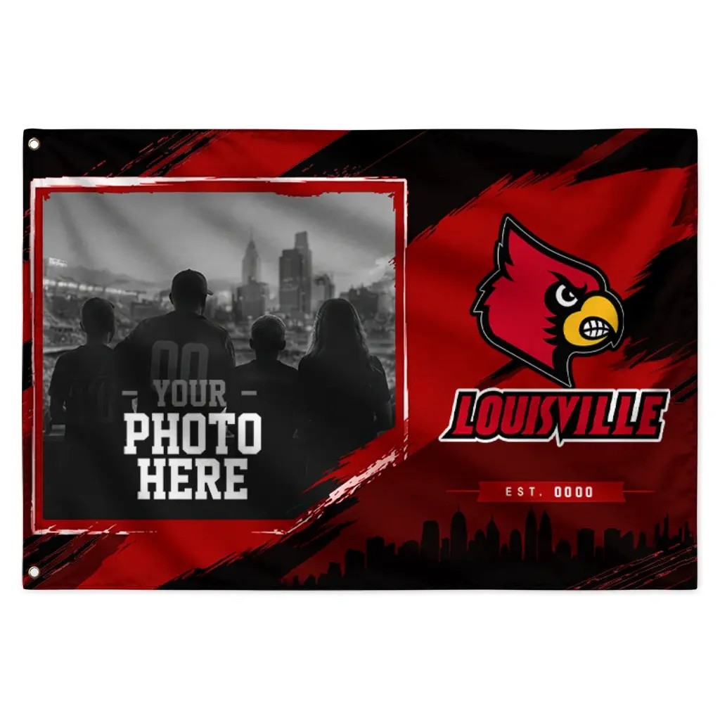 Louisville Cardinals House Flag Personalized Framed Photo Red Black Best Selling Louisville Cardinals House Flag Personalized Framed Photo Red Black Best Selling