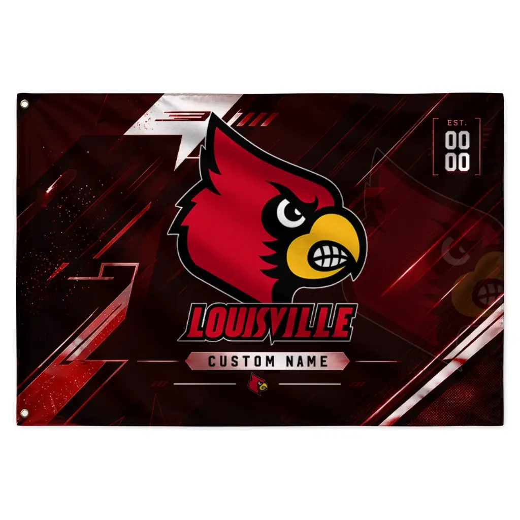 Louisville Cardinals House Flag Personalized Speed Slashes Red Best Selling Louisville Cardinals House Flag Personalized Speed Slashes Red Best Selling