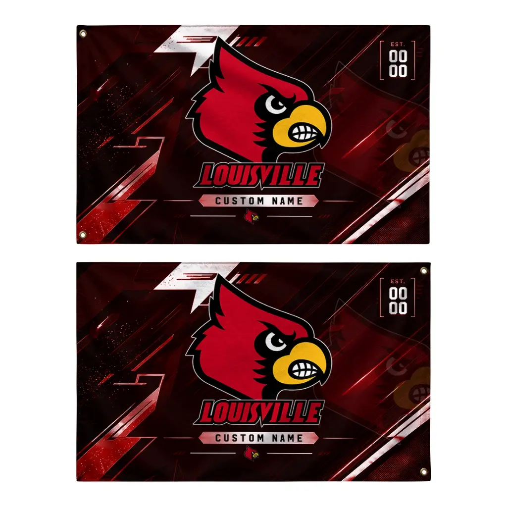 Louisville Cardinals House Flag Personalized Speed Slashes Red Fashion Forward Louisville Cardinals House Flag Personalized Speed Slashes Red Fashion Forward