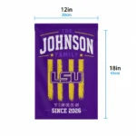 Lsu Tigers Garden Flag Custom Distressed Stripes Purple Best Selling