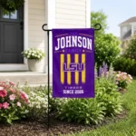 Lsu Tigers Garden Flag Custom Distressed Stripes Purple Best Selling