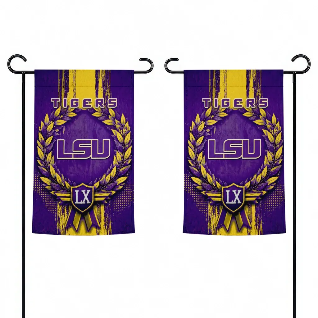 Lsu Tigers Garden Flag Custom Laurel Wreath Purple Fashion Forward Lsu Tigers Garden Flag Custom Laurel Wreath Purple Fashion Forward